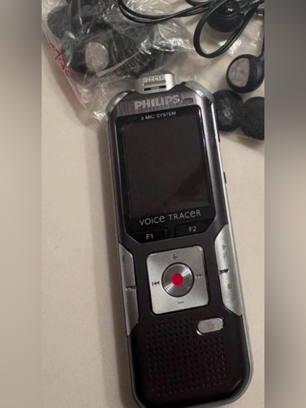 Philips Voice Tracer Portable Digital Voice Recorder - Silver/Black (Like New)